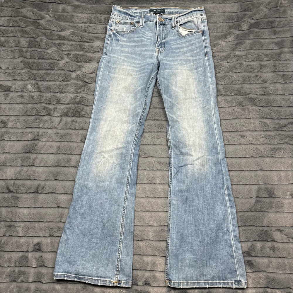 Aeropostale Womens Light Wash Flare Jeans Size 8 Stretch Denim RN154379